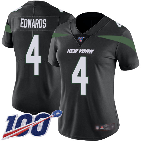 New York Jets Limited Black Women Lac Edwards Alternate Jersey NFL Football 4 100th Season Vapor Untouchable
